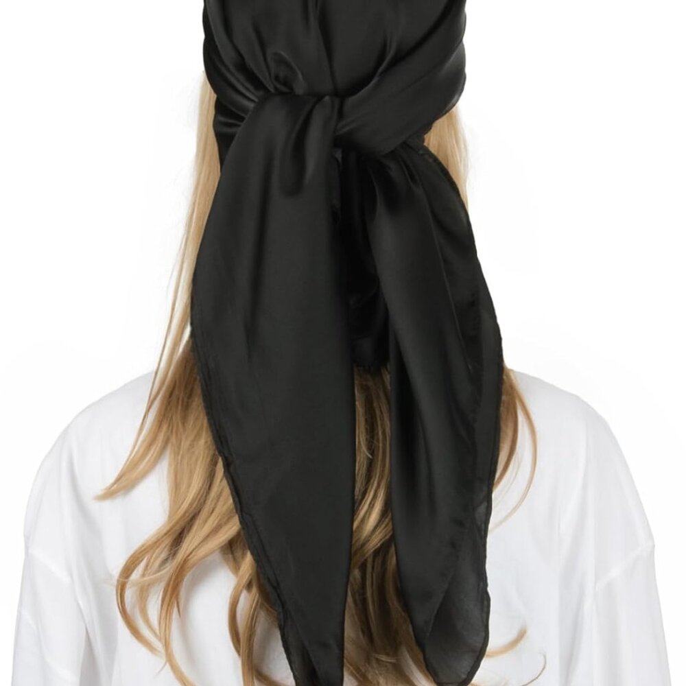 RIIQIICHY 35 Inch Head Scarf for Women Hair Scarf Like Silk Scarf Square Scarf B
